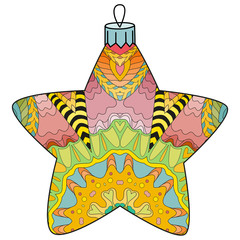 Zentangle stylized Christmas decorations. Hand Drawn lace vector illustration