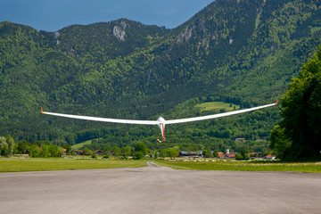 Glider at winch start