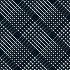 Abstract geometric pattern with lines, rhombuses a seamless vector background. Blue-black texture