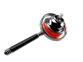 Spray can inside magnifying glass