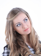 Fototapeta premium closeup.young business woman looking at copy space.