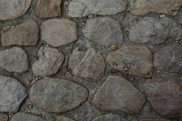 Kopfsteinpflaster in der Burg von Aigues Mortes, Camargue, Frankreich