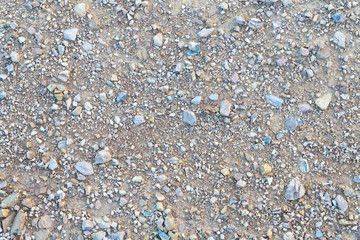 Texture Gravel and stone on brown soil