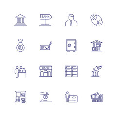 Banking line icon set. Safe, transaction, payment. Finance concept. Can be used for topics like investment, saving, money