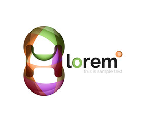 Abstract geometric logo design, overlapping shapes