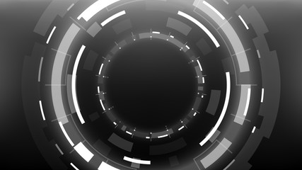 Futuristic Technology Abstract Circlular Background. Vector Science Fiction Hi-Tech Wallpaper