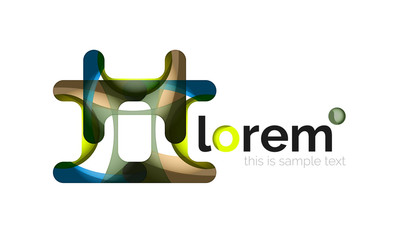 Abstract geometric logo design, overlapping shapes