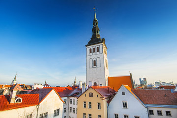 Tallinn old town, Estonia. Famous tourist destination.
