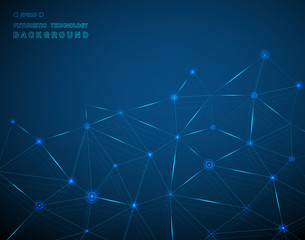 Abstract of techonology background in blue glowing line digital.