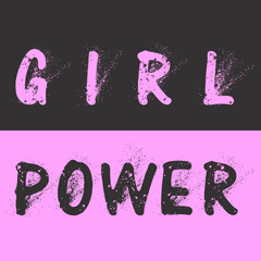 Girl Power grl pwr pink and grey