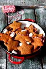 Christmas background contained of ginger cookies 