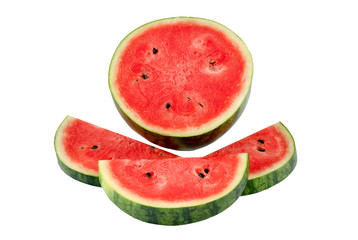 A half of fresh watermelon isolated on white background.,save with clipping path