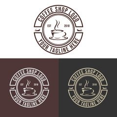 Vintage Coffee shop logo vector illustration
