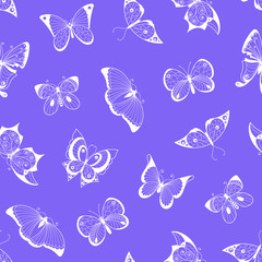 Vector hand drawn linear insect style pattern or background illustration