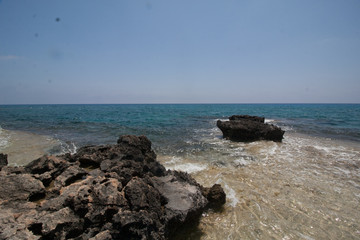 Fototapeta na wymiar Texture of Volcanic rock surface in Cyprus look like moon surfase