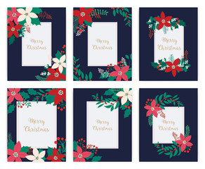 Obraz na płótnie Canvas Merry Christmas greeting card. flower, floral.
