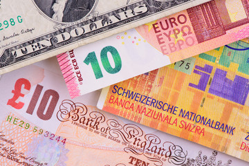 Geldscheine von verschiedenen Währungen