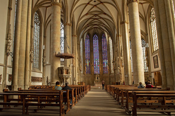 Fototapeta na wymiar Inneres der Lambertikirche in Münster, Westfalen, Deutschland