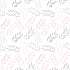 Naklejka premium Floral seamless pattern with branches and leaves. Vector illustration.