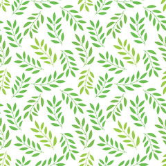 Naklejka na ściany i meble Floral seamless pattern with branches and leaves. Vector illustration.