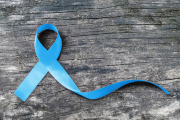Blue ribbon symbolic of prostate cancer awareness campaign and men's health in November month