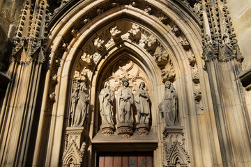 Fototapeta na wymiar Seiteneingang der Lambertikirche in Münster, Westfalen, Deutschland