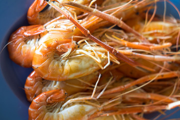 Grilled shrimps ready to eat