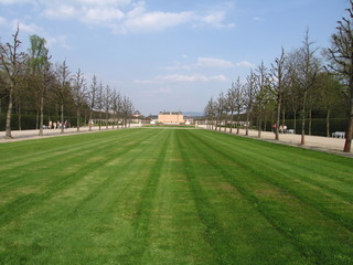 Rasenfläche und kahle Bäume Schlosspark Schloss Schwetzingen © Falko Göthel