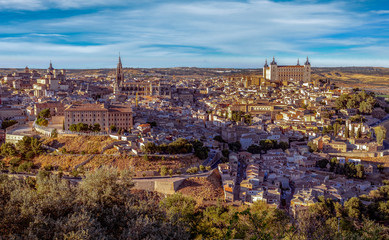 TOLEDO, Spain cityscape with skyline and panoramic view of the horizon