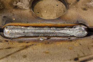 welding seam onto steel sheet metal