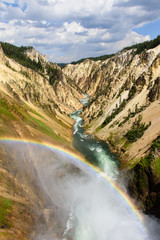 Rainbow at Yellowstone River Falls