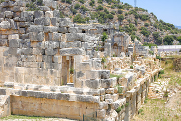 Ruins of an ancient amphitheater. Very ancient theater having historical value