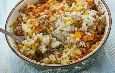 Chicken Pot Pie Rice Casserole