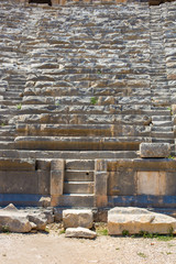 Ruins of an ancient amphitheater. Very ancient theater having historical value