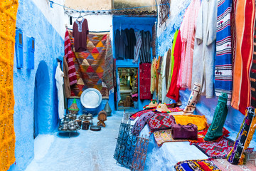 Traditional moroccan architectural details in Chefchaouen Morocco, Africa. Chefchaouen blue city in Morocco.
