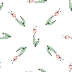 Seamless pattern with flowers. Floral background. Vector illustration.