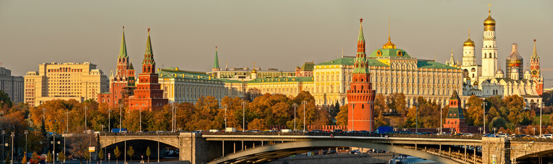 Autumn panorama of Moscow Kremlin