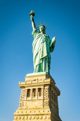 Fototapeta na wymiar Bottom view of the famous Statue of Liberty