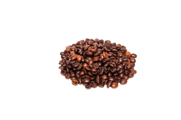 Scattered roasted coffee beans