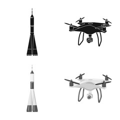 Isolated object of plane and transport symbol. Set of plane and sky stock symbol for web.