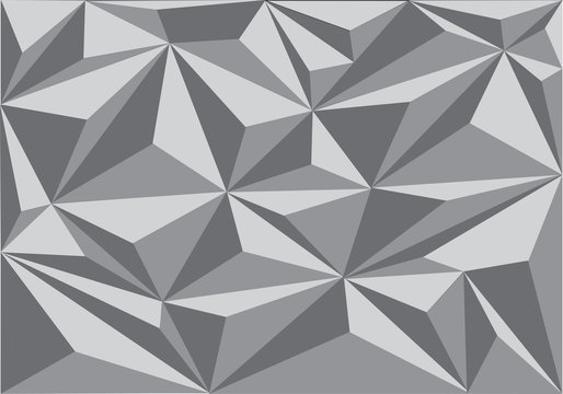 Abstract Grey Triangle Polygon Pattern Background Texture Vector Illustration.