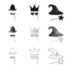 Vector illustration of party and birthday logo. Set of party and celebration vector icon for stock.