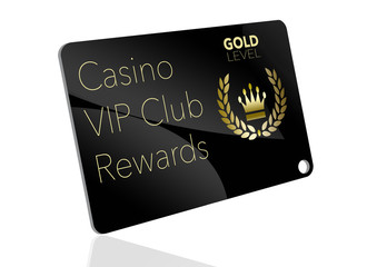 Here is a casino VIP club rewards card for loyal gamblers. Here is a gold level member's card with a crown and laurel left logo.