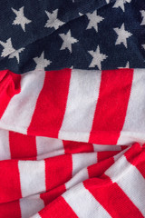 Fototapeta na wymiar Piece of clothing with USA flag pattern