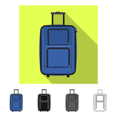 Isolated object of suitcase and baggage sign. Collection of suitcase and journey stock symbol for web.