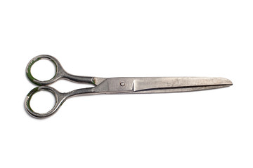 vintage metal scissors on isolated