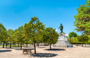 Statue of General Championnet on the Champ de Mars Esplanade in Valence, France - obrazy, fototapety, plakaty