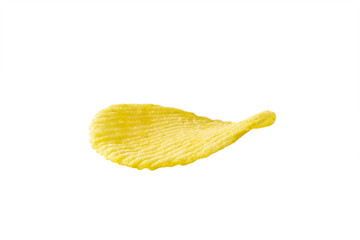 potato chips snack isolated on white background with clipping path