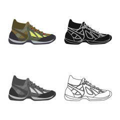 Vector design of mountaineering and peak sign. Collection of mountaineering and camp stock symbol for web.