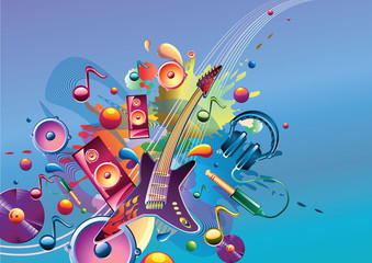 Funky colorful musical design